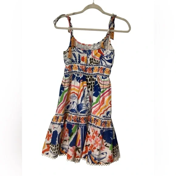 WILD BRAZIL TIE-SHOULDER COTTON MINI DRESS IN MULTI - Picture 4 of 7